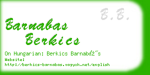 barnabas berkics business card